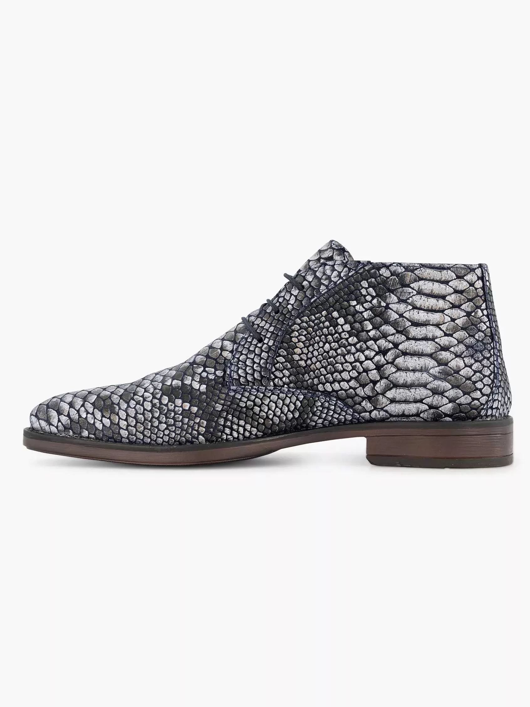 AM SHOE Geklede Schoenen>Grijze Leren Hoge Veterschoen Grijs