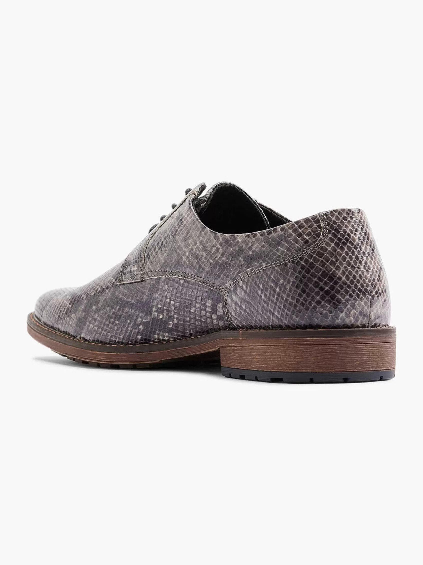 AM SHOE Geklede Schoenen>Grijze Veterschoen Slangenprint Grijs