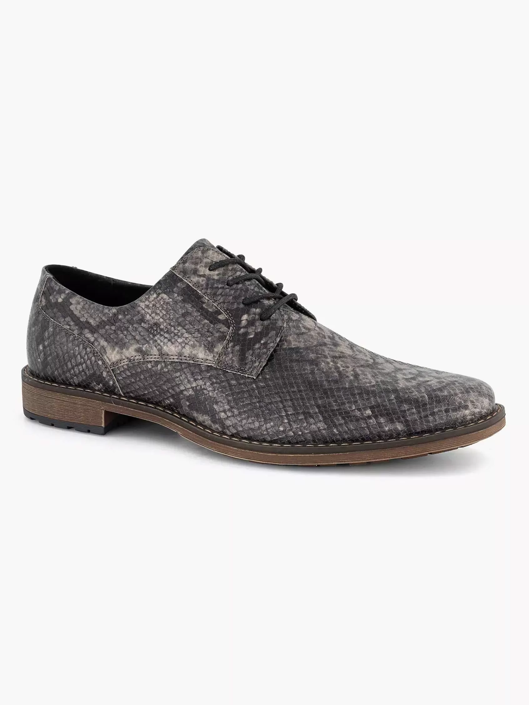 AM SHOE Geklede Schoenen>Grijze Veterschoen Slangenprint Grijs