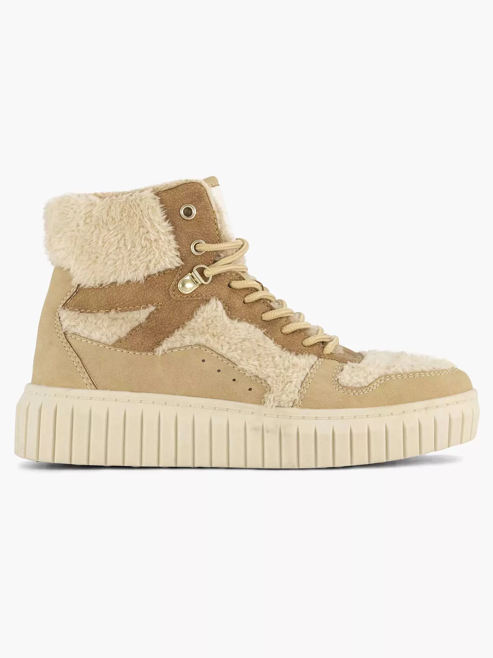 Graceland Sneakers>Hoge Sneaker Teddy Beige