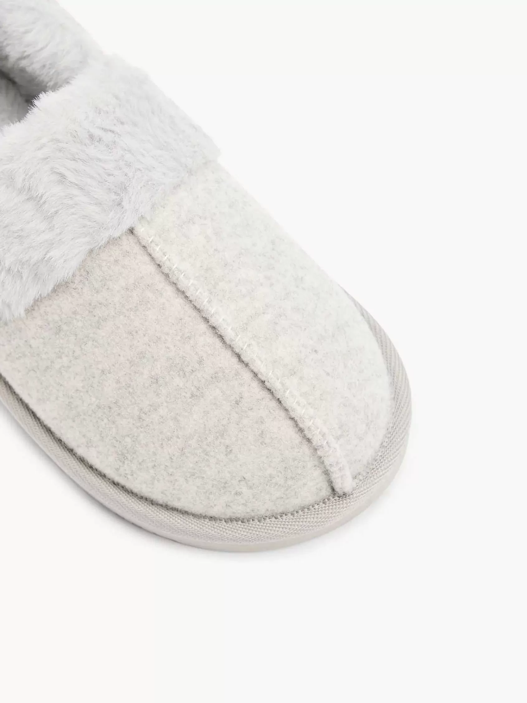 Esprit Pantoffels>Lichtgrijze Pantoffel Grijs
