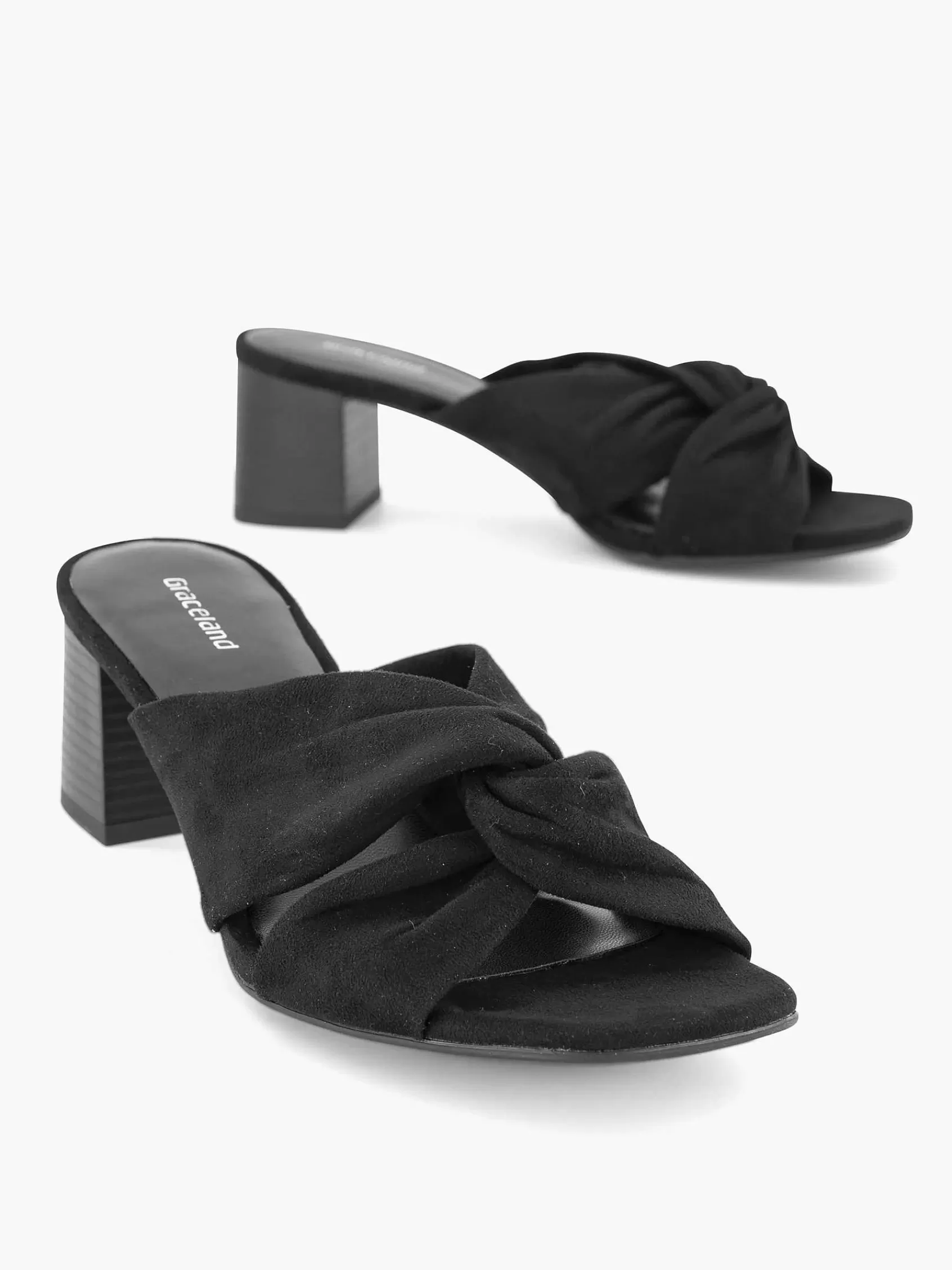 Graceland Sandalen>Muiltje Knoop Zwart