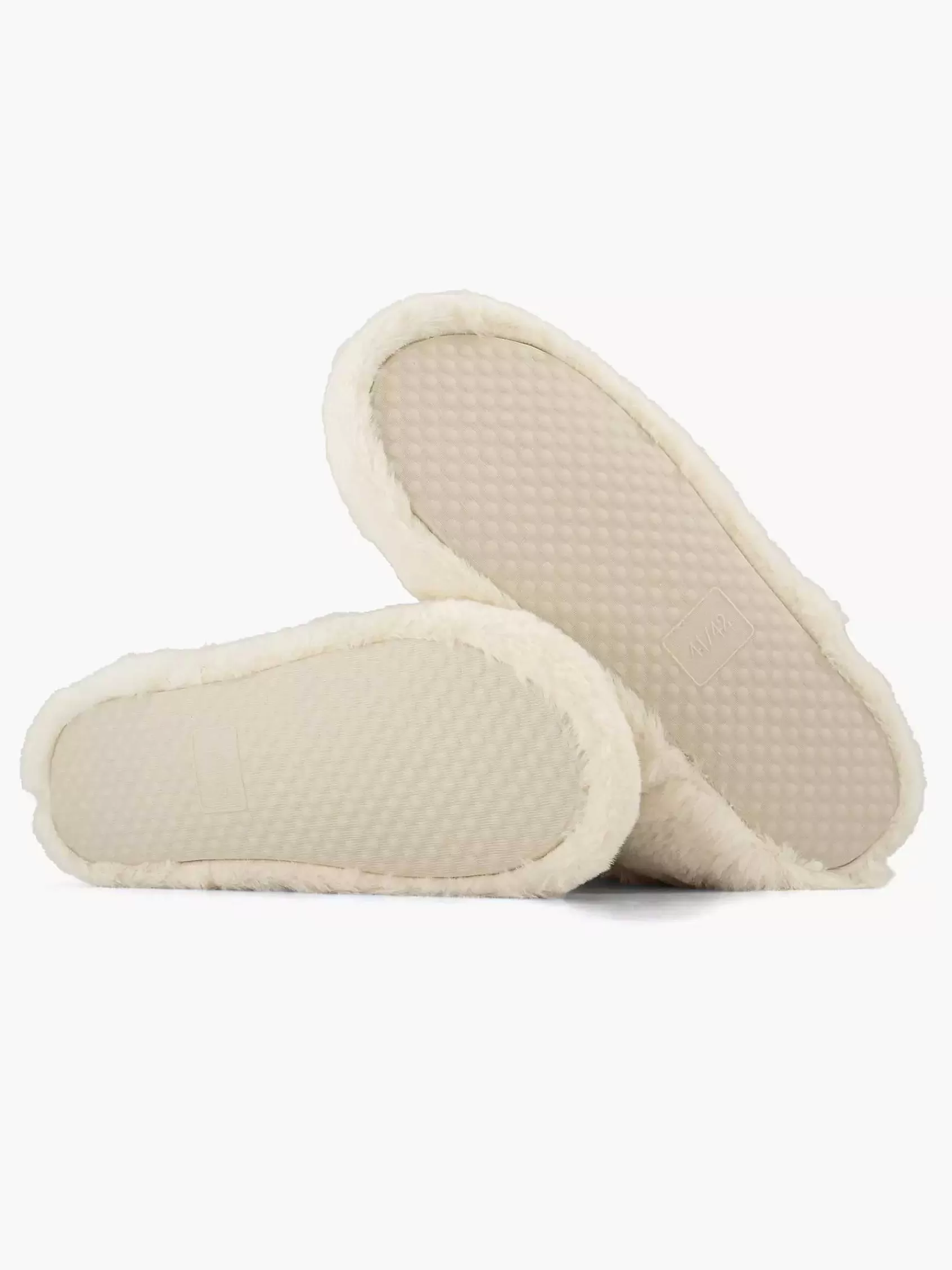 Casa mia Pantoffels>Off White Hoge Pantoffel Gebroken Wit