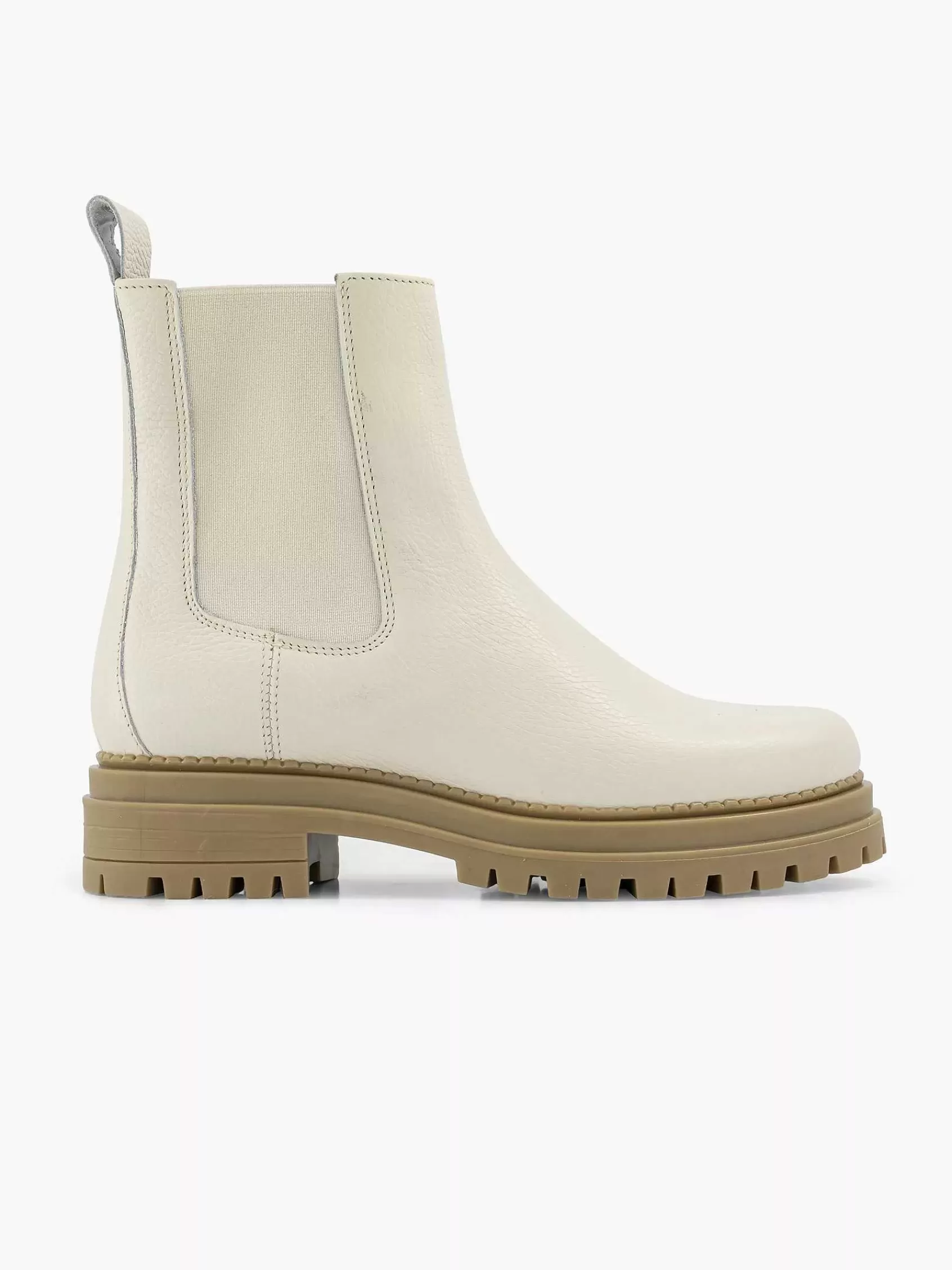 Oxmox Enkellaarzen & Boots>Off White Leren Chelsea Boot Gebroken Wit