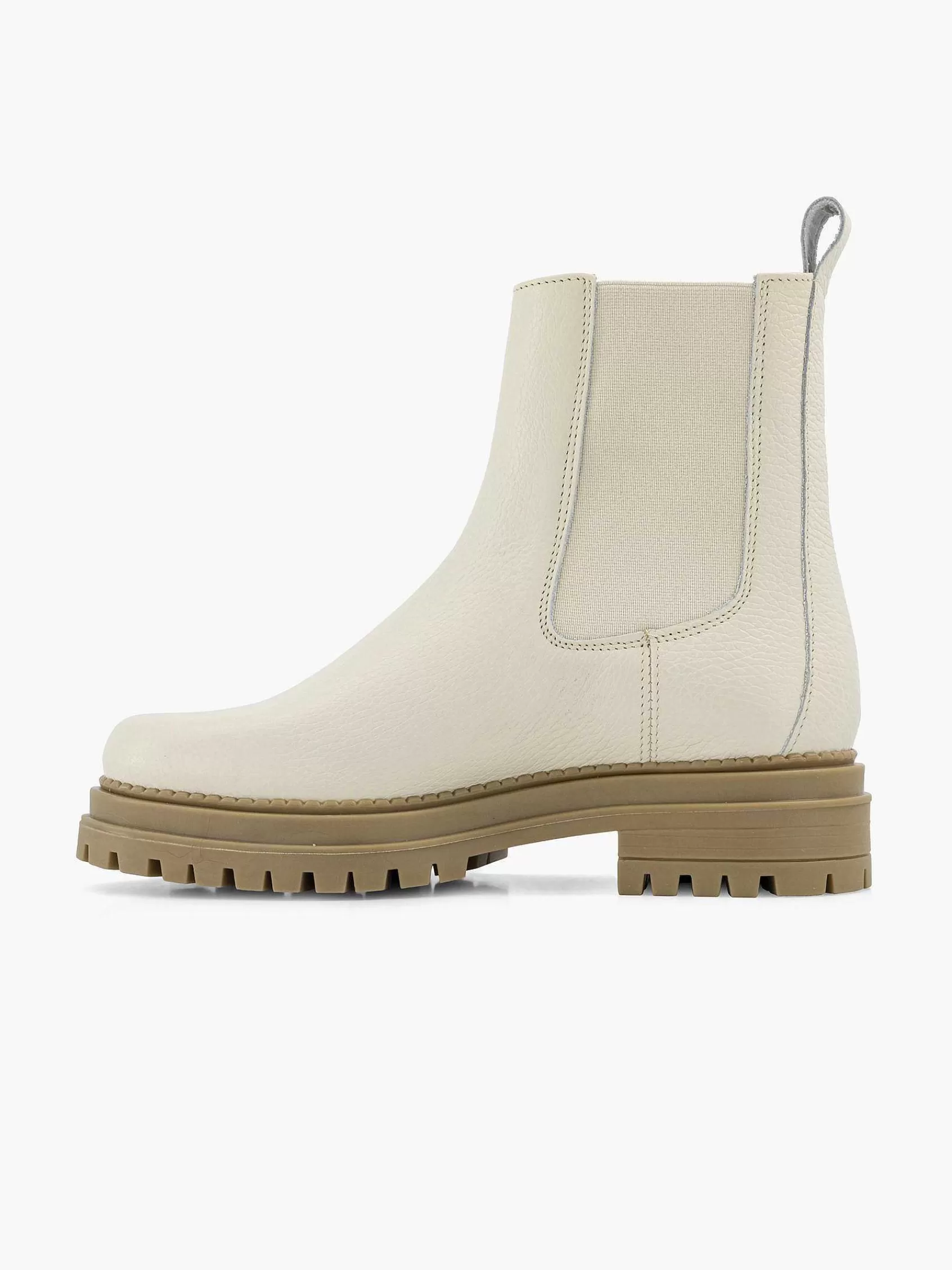 Oxmox Enkellaarzen & Boots>Off White Leren Chelsea Boot Gebroken Wit