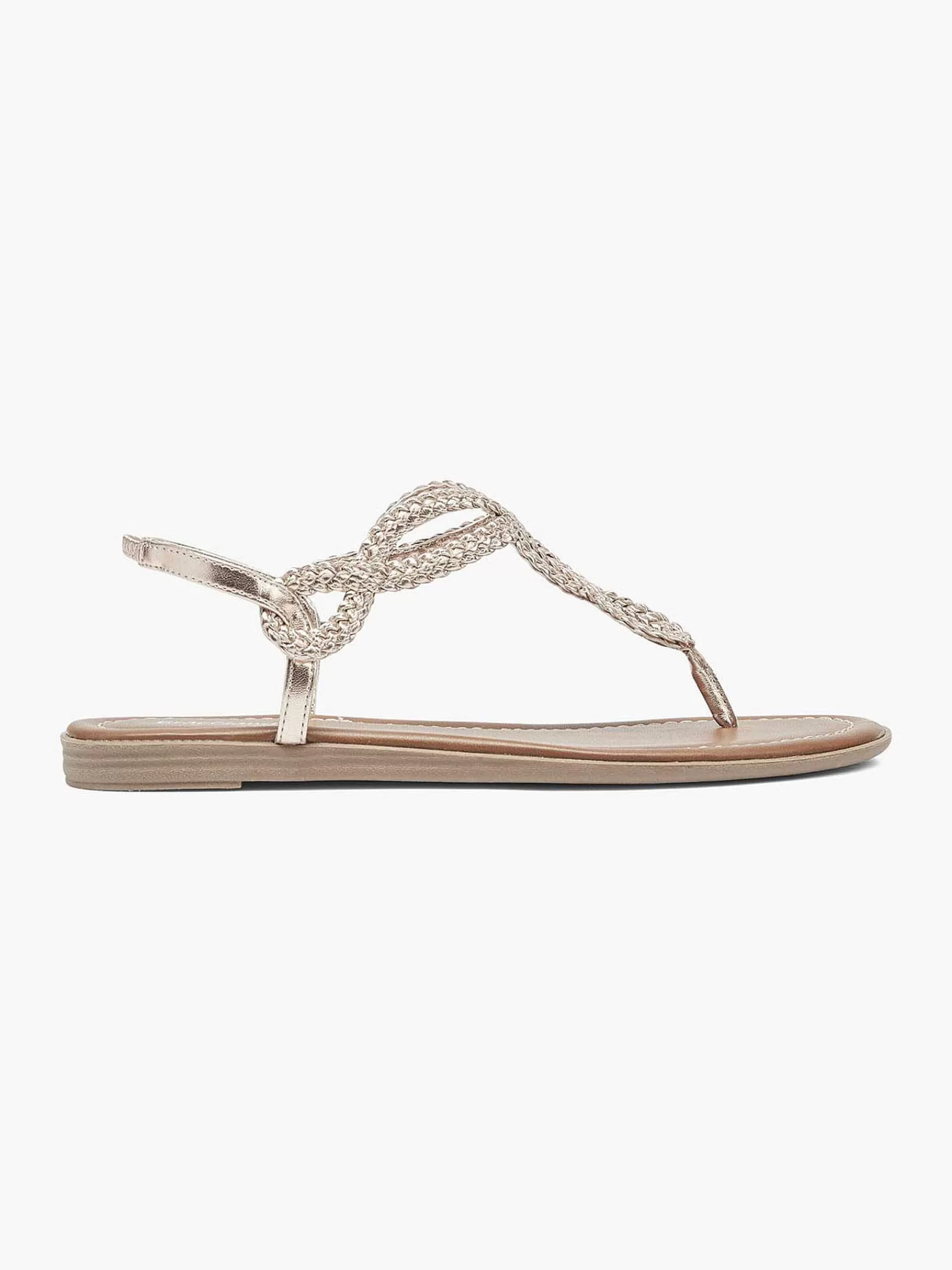 Graceland Sandalen>Rose Gouden Sandaal Gevlochten Rosegoud
