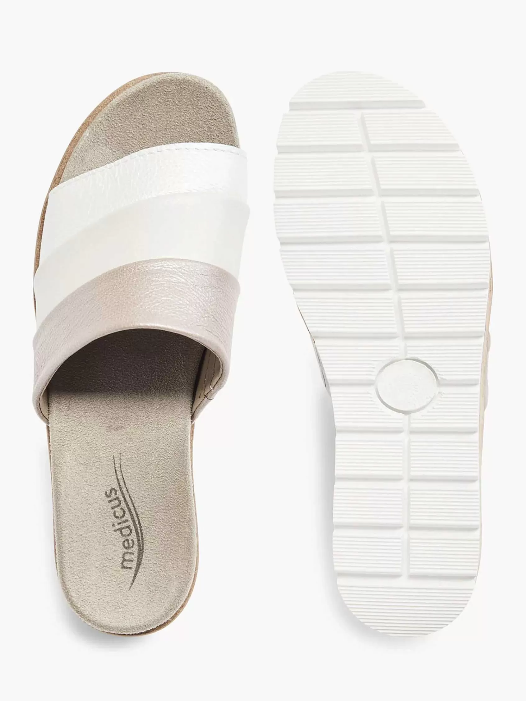 Medicus Slippers>Te Leren Slipper Wit