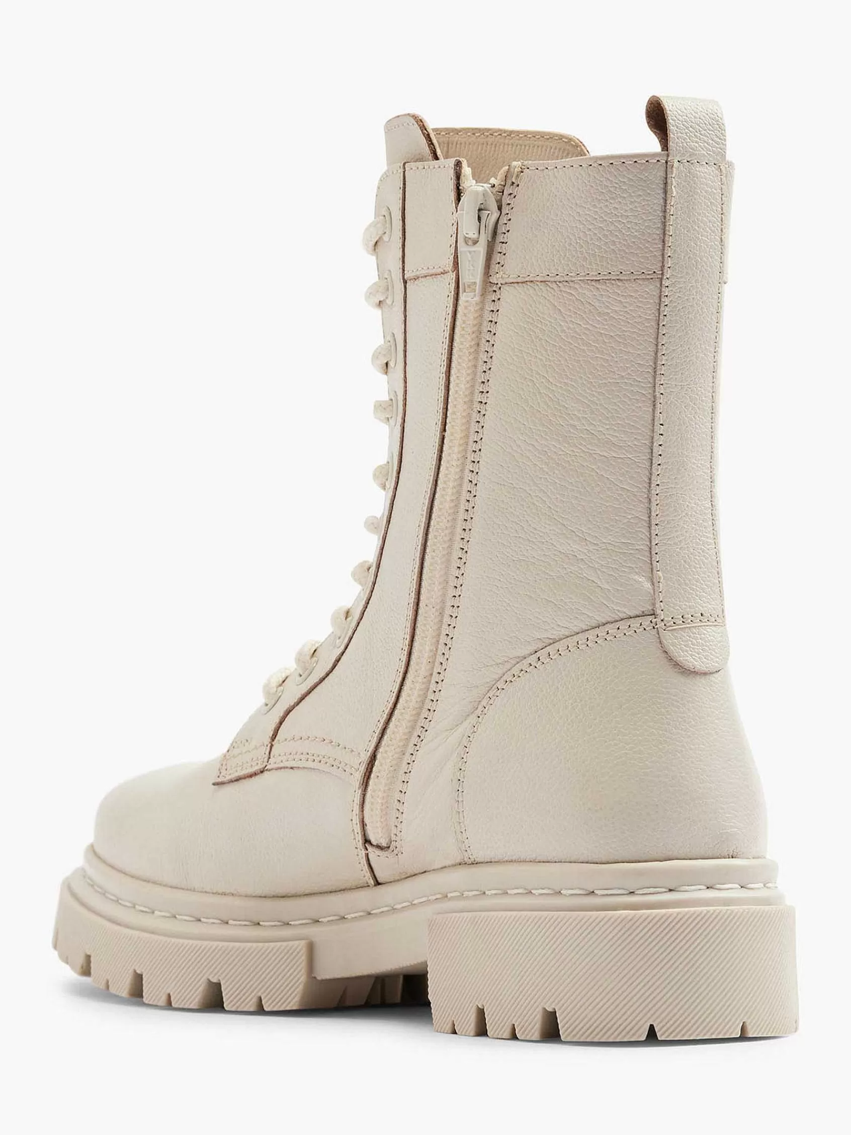 Oxmox Enkellaarzen & Boots>Te Leren Veterboot Gebroken Wit