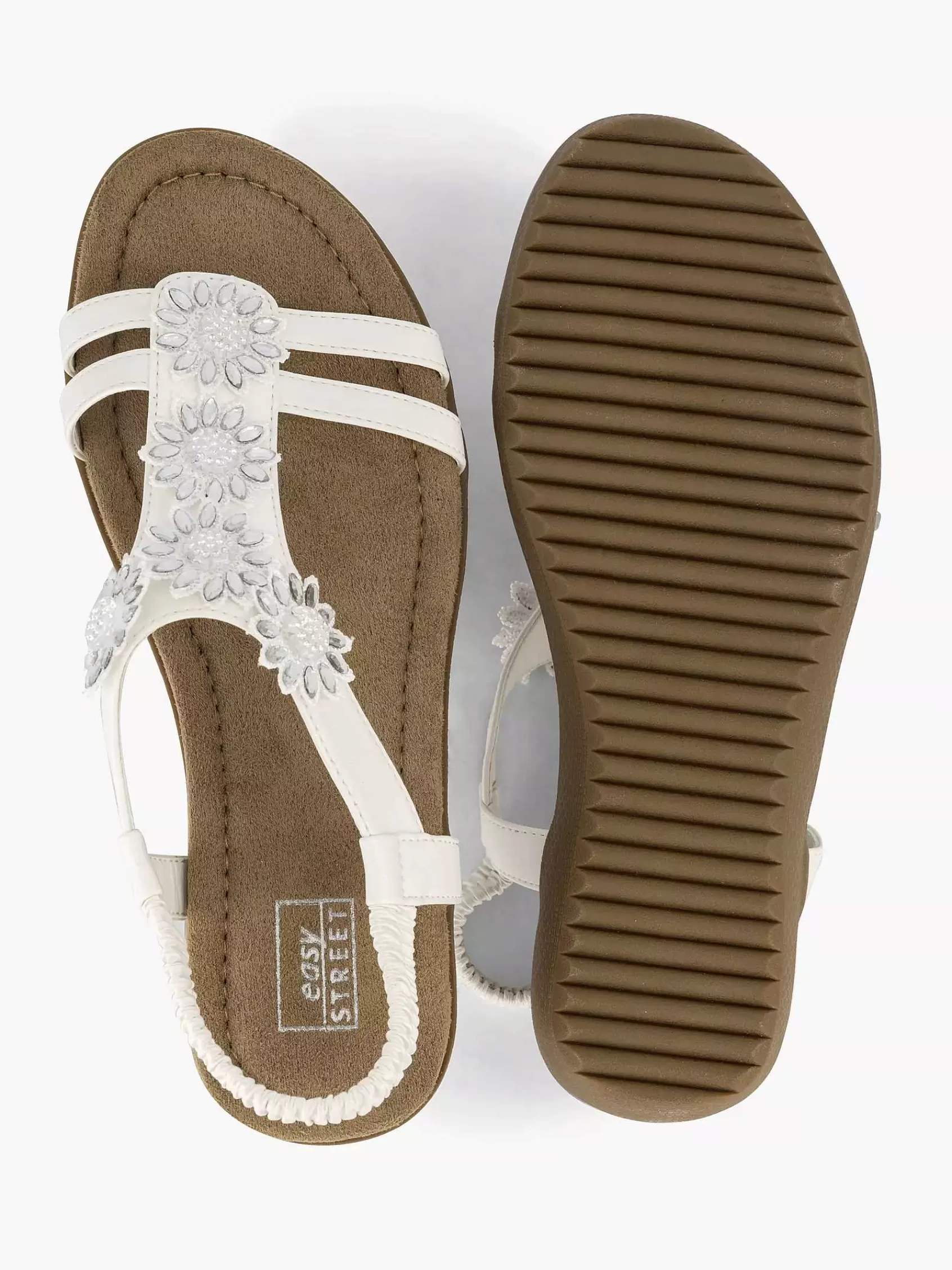 Easy Street Comfort>Te Sandaal Steentjes Wit