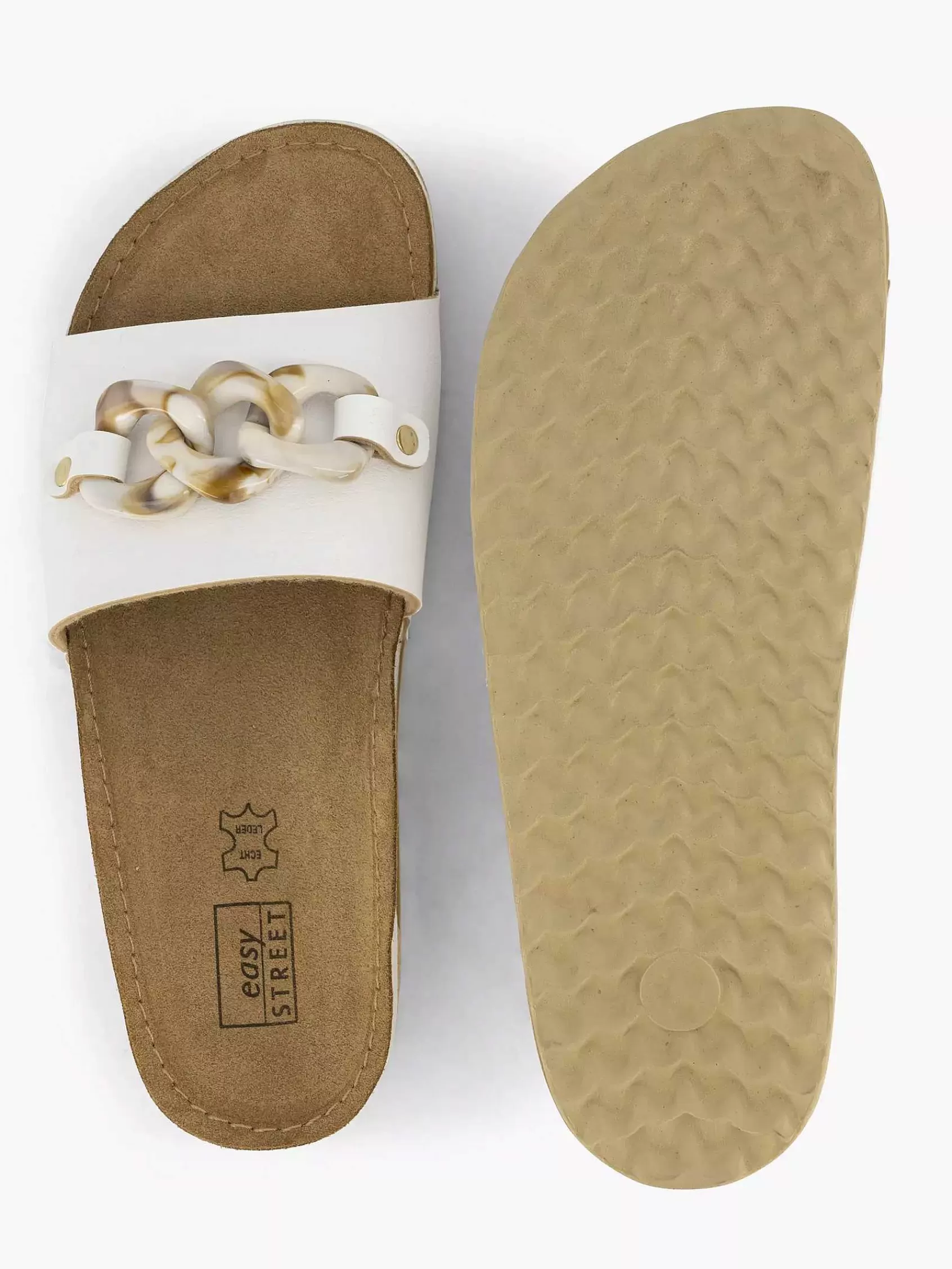 Easy Street Slippers>Te Slipper Siergesp Wit