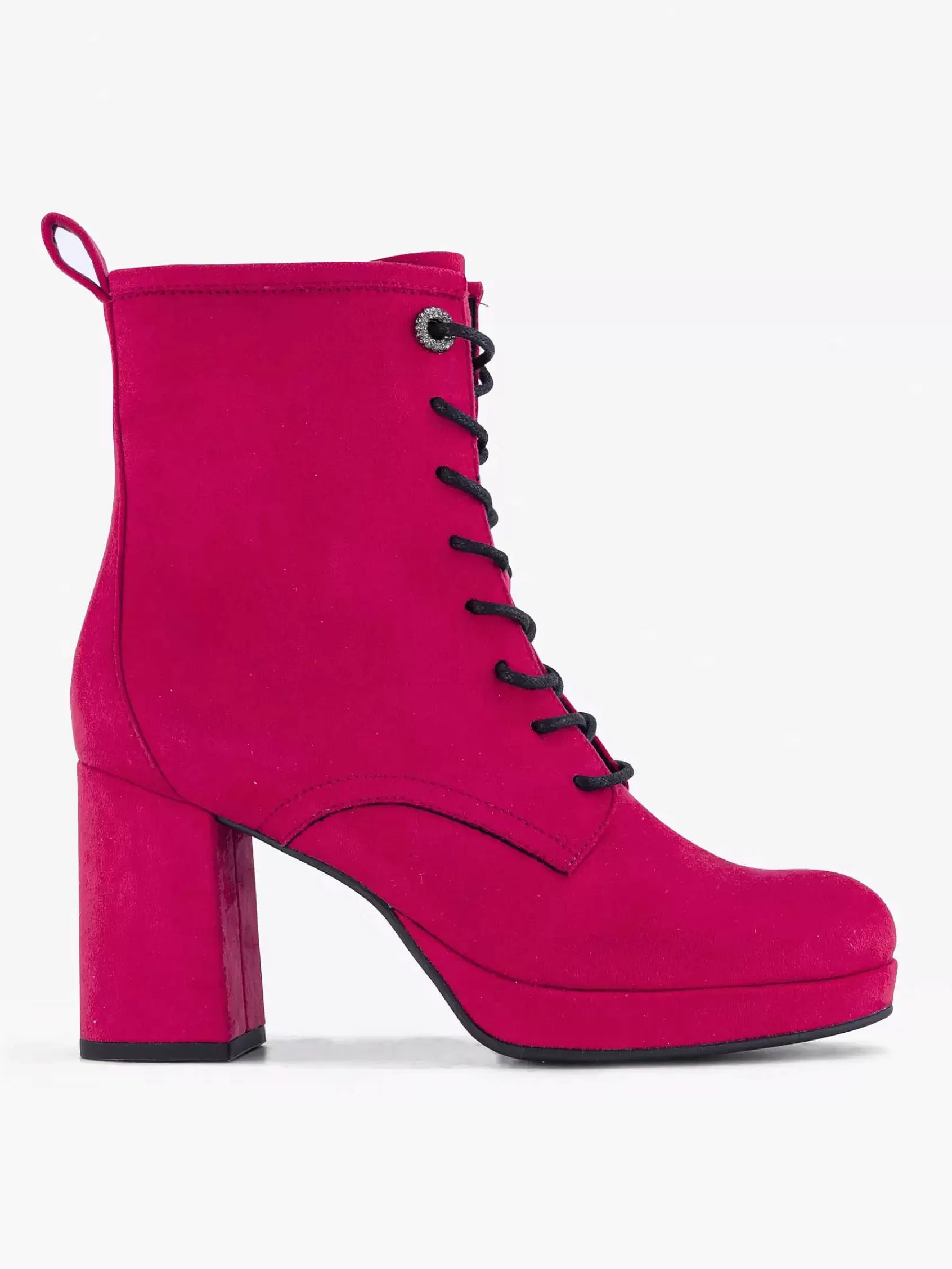 Oxmox Enkellaarzen & Boots>Veterlaars Hak Roze