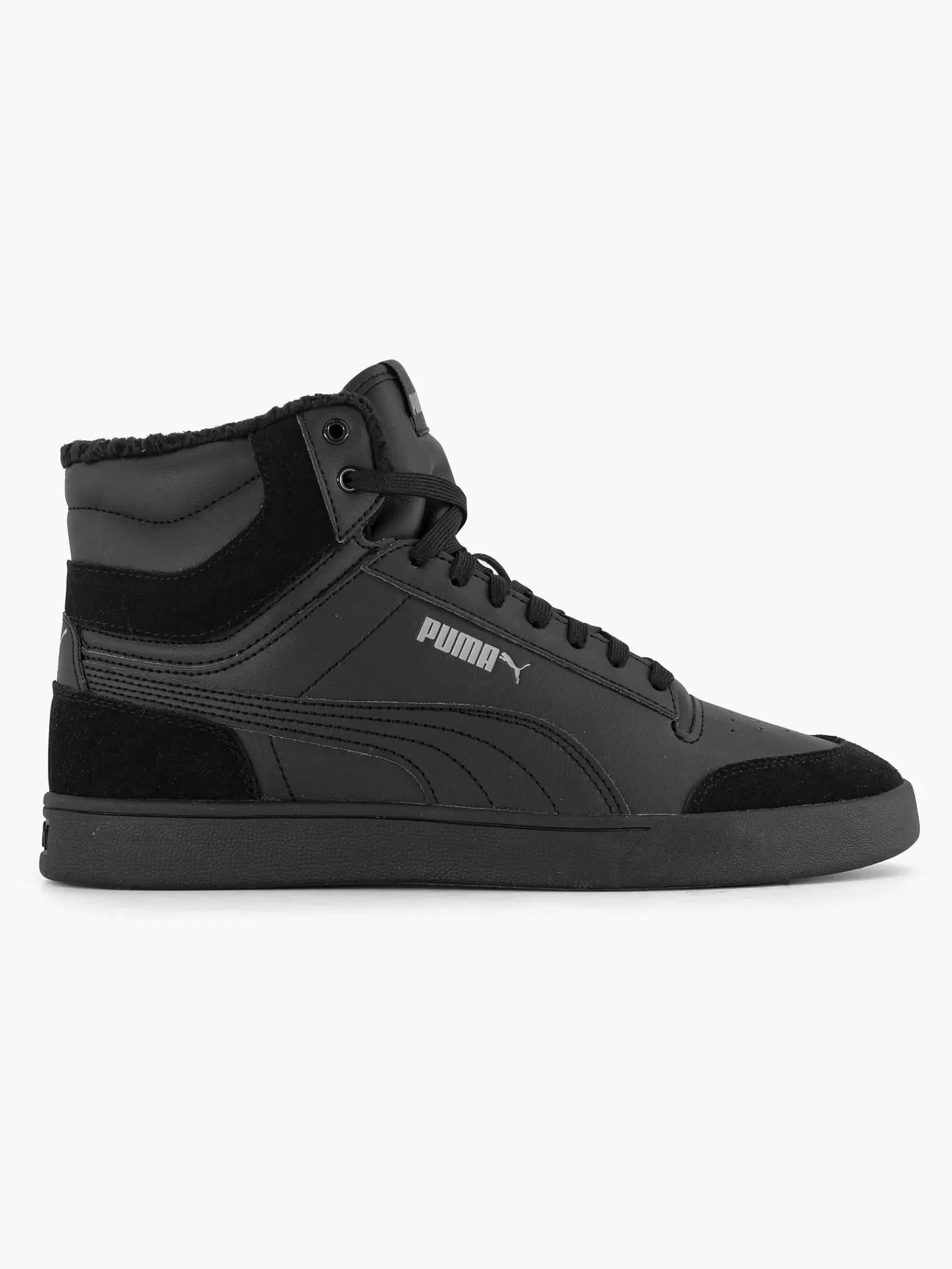 Puma Sneakers>Zwarte Shuffle Mid Fur Grijs