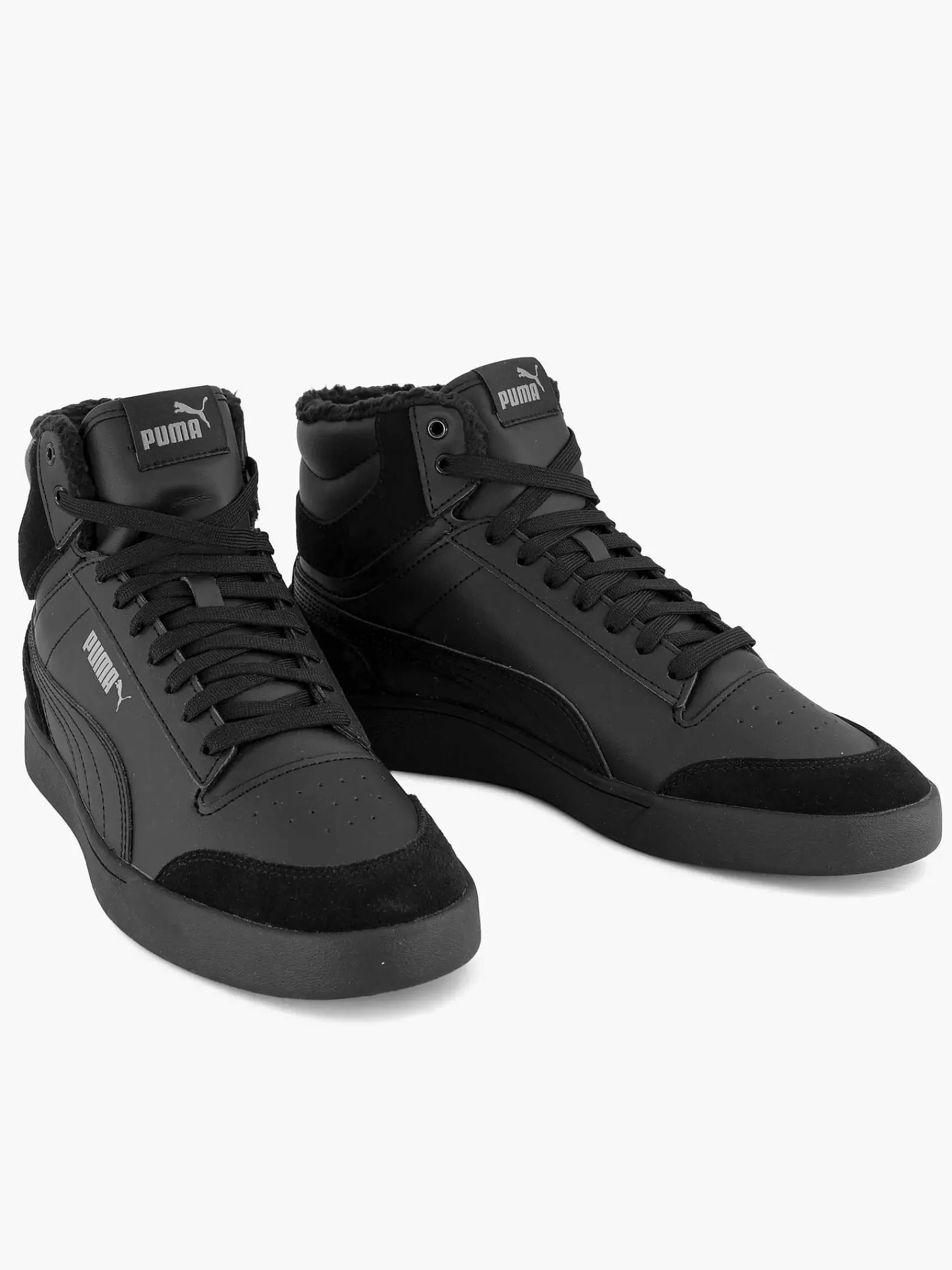 Puma Sneakers>Zwarte Shuffle Mid Fur Grijs