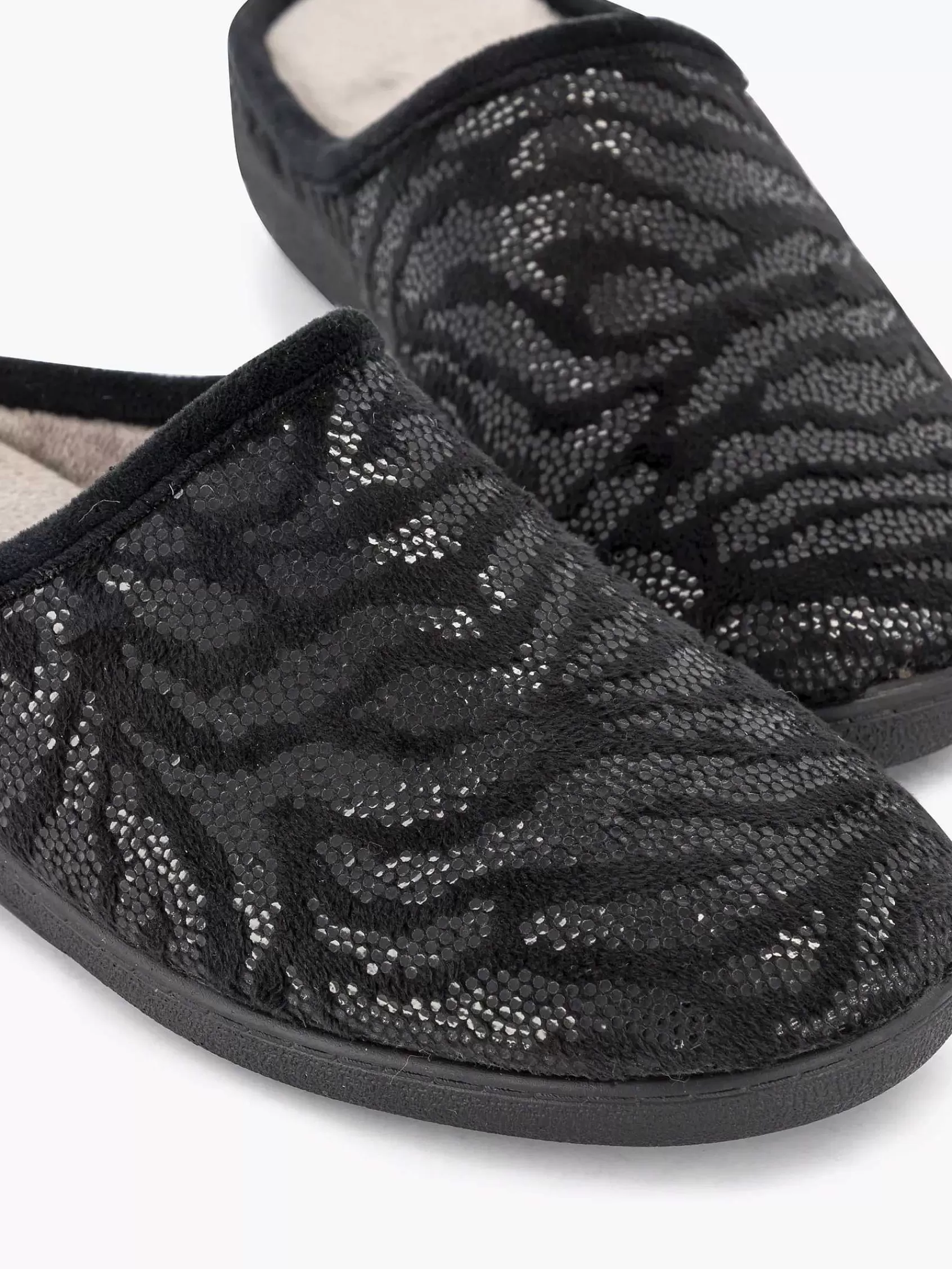 Casa mia Pantoffels>Zwrte Instapper Glitters Zwart